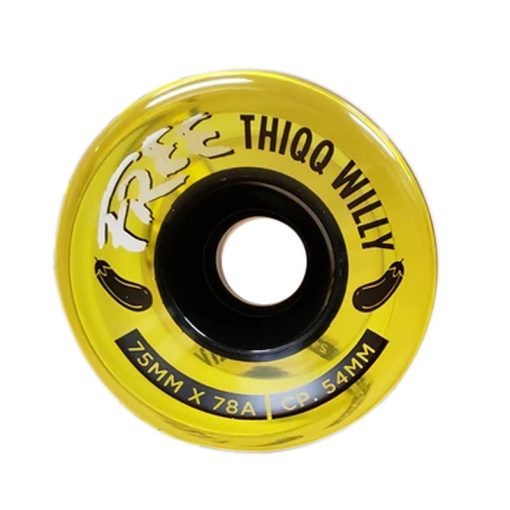Free Wheel Thiqq Willy 75mm 78A Gold Longboard Rollen