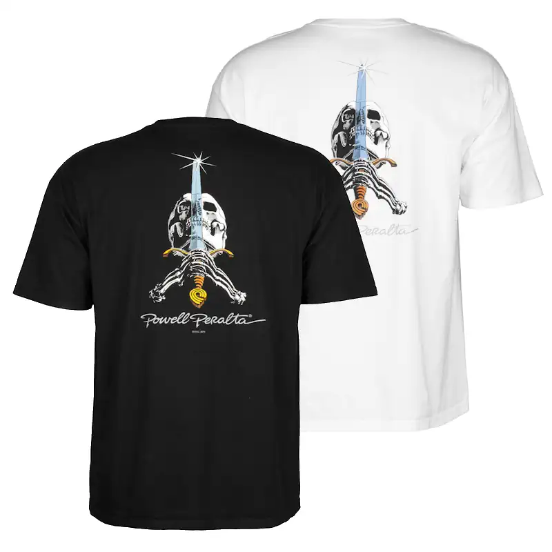 Powell-Peralta Skull & Sword футболка 1 Powell Peralta Skull & Sword Shirt - Black und White