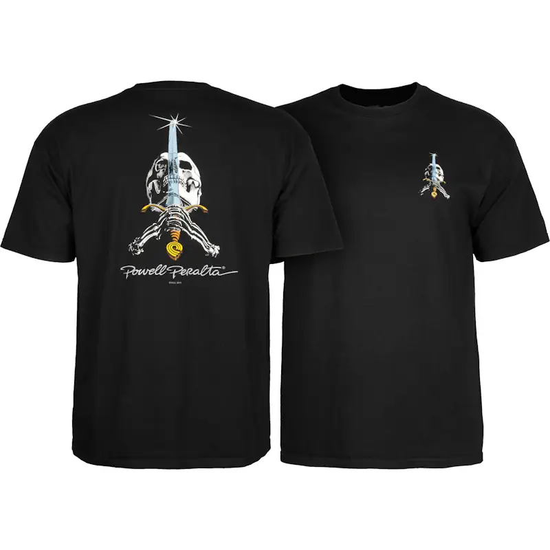 Powell-Peralta Skull & Sword футболка 2 Powell Peralta Skull & Sword Shirt - Vorder- und Rückseite