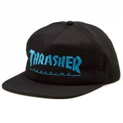 Thrasher Mag Logo Black Blue 6-Panel Cap