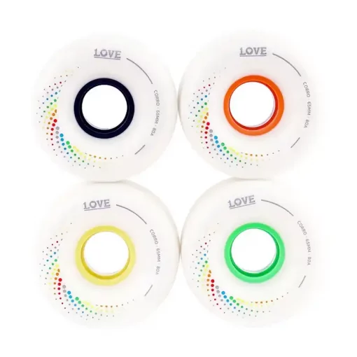 1Love Corro 65mm 80A White Longboard Rollen