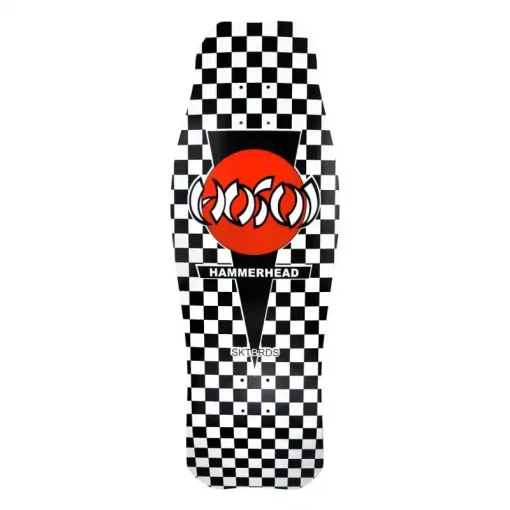 Hosoi Hammerhead Checker Black Oldschool Skateboard Deck 33"