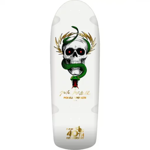 Powell Peralta McGill 40th Anniversary Reissue Skateboard Deck McTwist White W/Gold Foil 10" Deck
