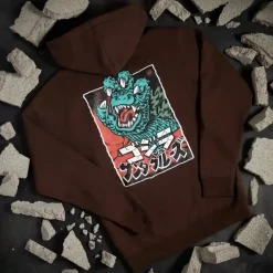 Santa Cruz x Godzilla Hand Heavyweight Hoodie Brown 6 Santa Cruz x Godzilla Hand Heavyweight Hoodie Brown - Fog