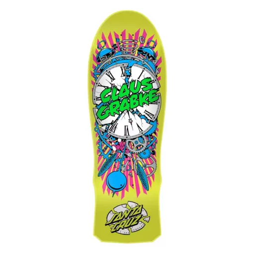 Santa Cruz Grabke Exploding Clock Reissue Deck 10" Yellow