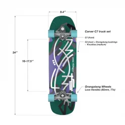 Loaded Bolsa II Carver C7 34" Surfskate Complete Jazz