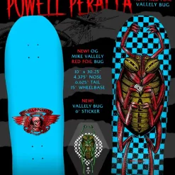 Powell Peralta Vallely Bug Deck 9.85" Oldschool Skateboard - Blue 5 Powell Peralta Vallely Bug Deck 9.85