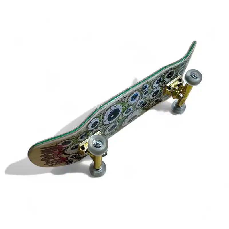 Custom Pro X Heroin Skateboards Eyes Fingerboard Complete 6 Custom Pro X Heroin Skateboards Eyes Fingerboard Natural Complete - Profile