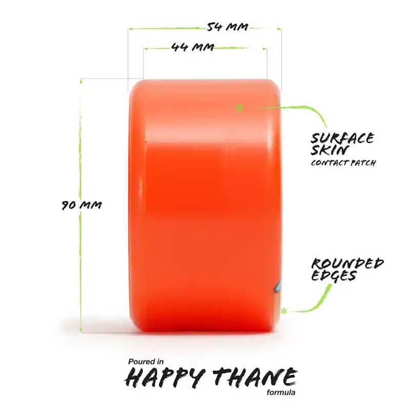 Orangatang Bees Knees 90mm 80A Orange Longboard Rollen 2 Orangatang Bees Knees 90mm 80A Orange Longboard Rollen - Specs