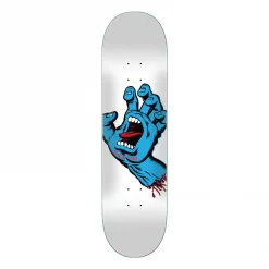 Santa Cruz Screaming Hand Skateboard Deck 8.25" White - Oberseite