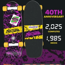 Madrid x Valterra 40th Anniversary Oldschool Skateboard 9.5" Complete - Limitierung Angaben