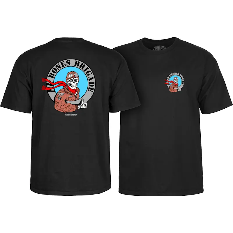 Powell Peralta Bones Brigade Ripper Pilot T-Shirt Black 1 Powell Peralta Bones Brigade Ripper Pilot T-Shirt Black