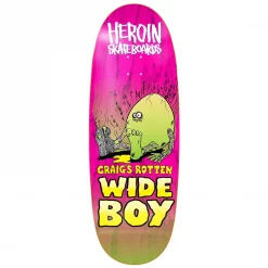 Heroin Skateboards Craig Questions Rotten Wide Boy Deck 10.75" - Hintergrund Pink