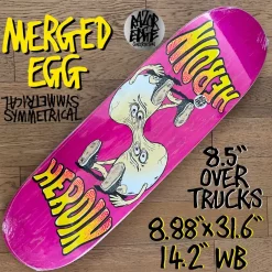 Heroin Skateboards Merged Egg Deck 8.88" - Specs