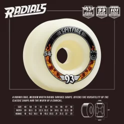 Spitfire Formula 4 Radial Soft Sliders 93A Rollen - Specs