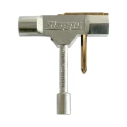 Slappy ST1 Skate Tool Silver mit Gewindeschneider und Bearing Press - Vorderansicht