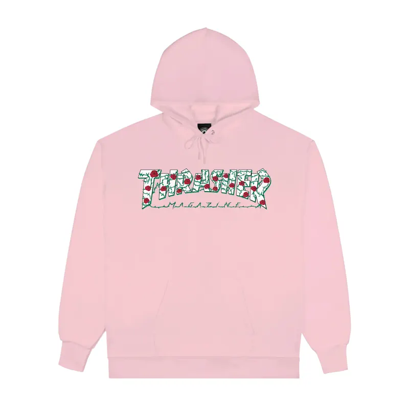 Thrasher Roses Hoodie Pink 1 Thrasher Roses Hoodie Pink